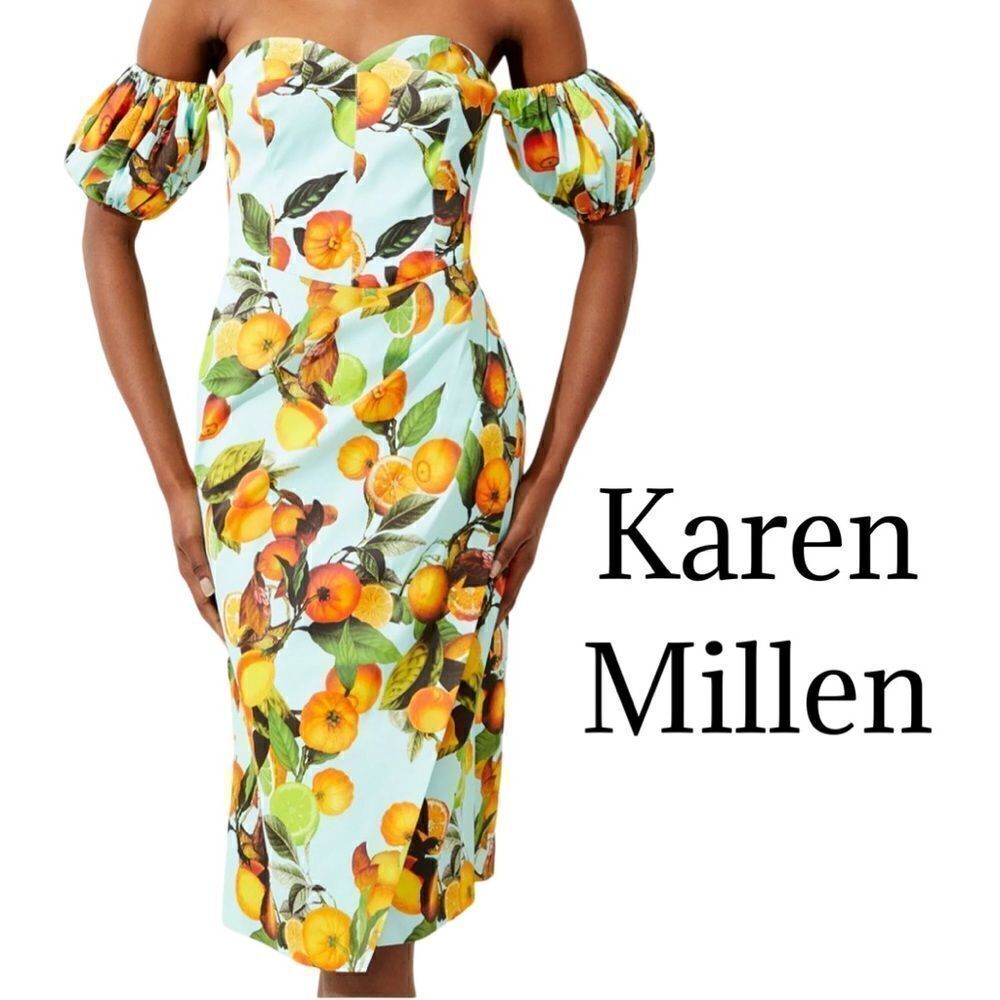 Karen Millen Floral Off-Shoulder Midi Dress